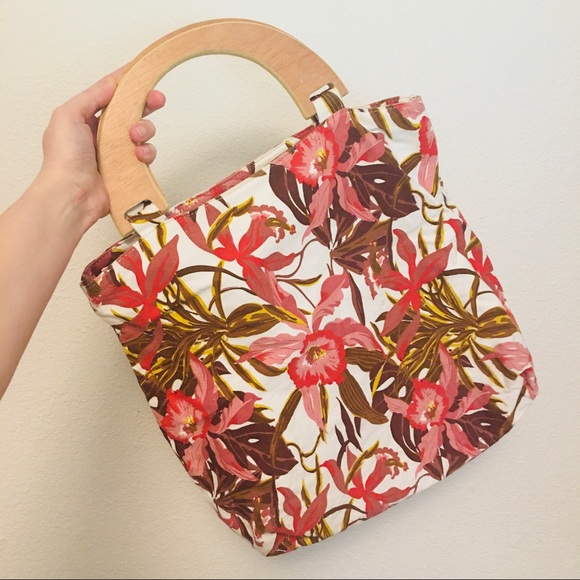 Vintage tropical canvas tote! - Picture 2 of 3
